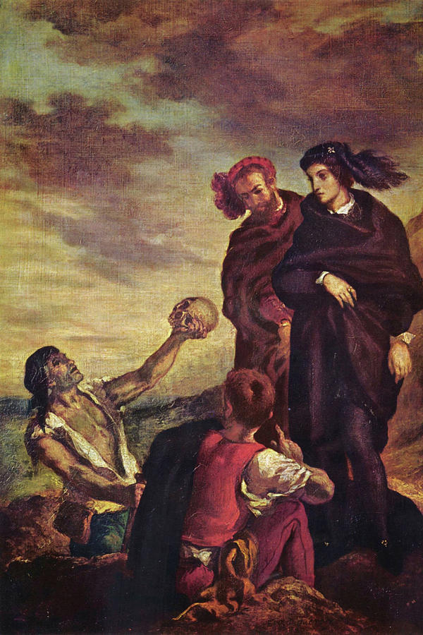 Hamlet & Horatio in a Graveyard Painting by Eugene Delacroix Fine Art