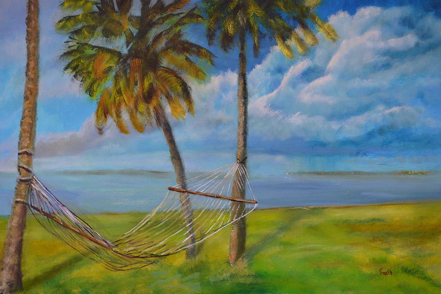 Landscape Painting - Hammock by Roger Snell Landscape Painting - Hammock by Roger Snell