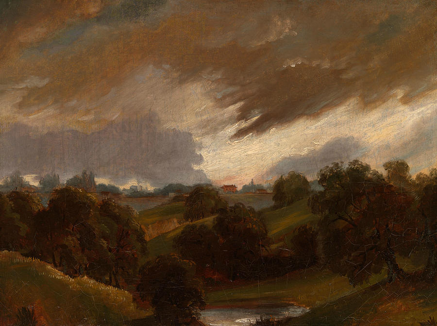 Hampstead, Stormy Sky Painting by John Constable