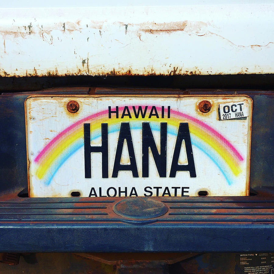 Hana License Plate Photograph by Angelina Hills
