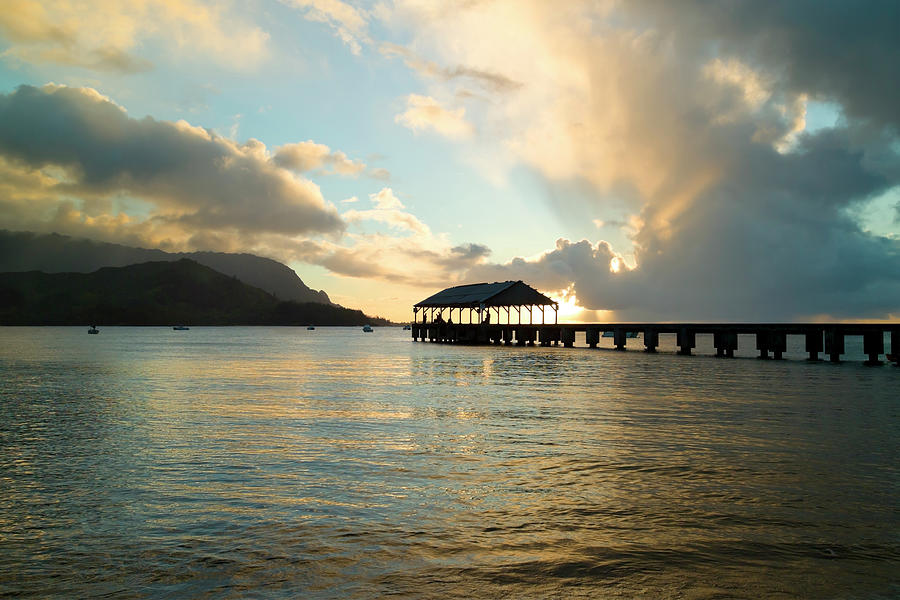 Hanalei Bay Sunset In Hawaii Photograph by Jonathansloane