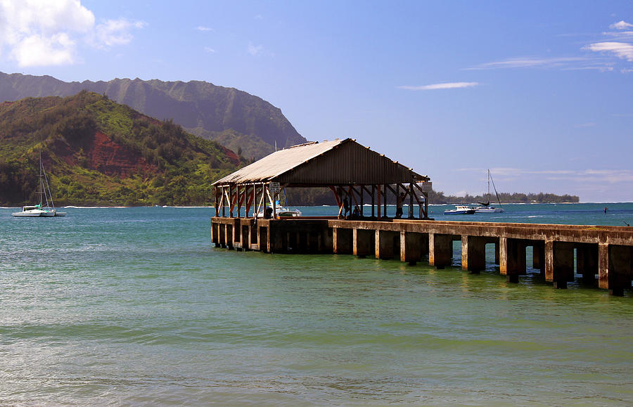 Hanalei Pier And Pacific Ocean Mountain Photograph by Ejs9 Hanalei Pier And Pacific Ocean Mountain Photograph by Ejs9