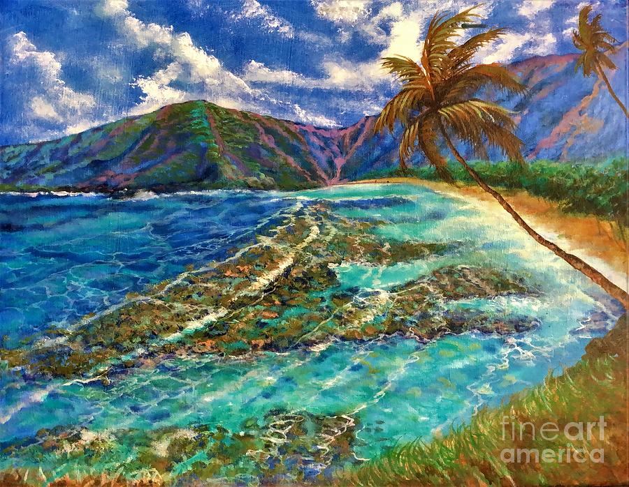 Hanauma Bay Hawaii Painting by Leland Castro