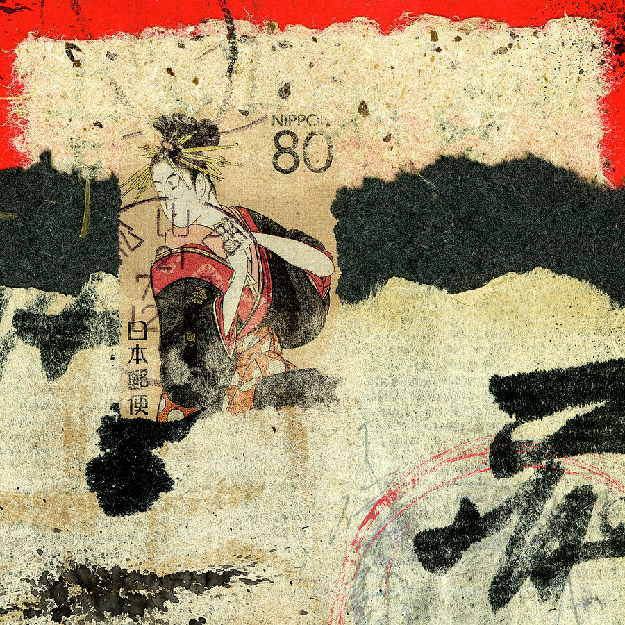 Kitagawa Utamaro Mixed Media - Hanazuma Mixed Media Collage by Carol Leigh