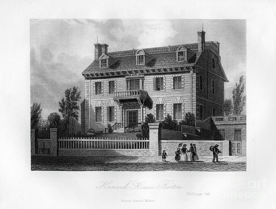 Hancock House, Boston, Massachusetts Drawing by Print Collector