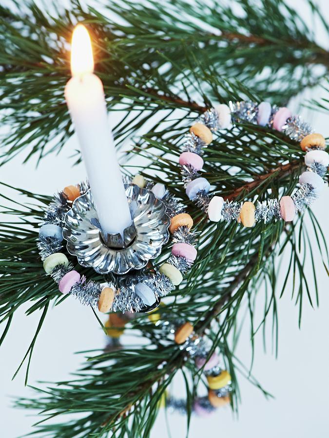 Hand-crafted, Glittery, Sugar-bead Hoops For Christmas Tree Photograph by Hannah Kompanik
