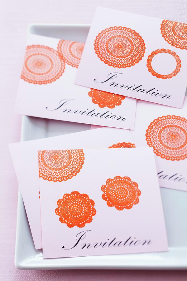 Hand-crafted Invitation Cards Photograph by Franziska Taube