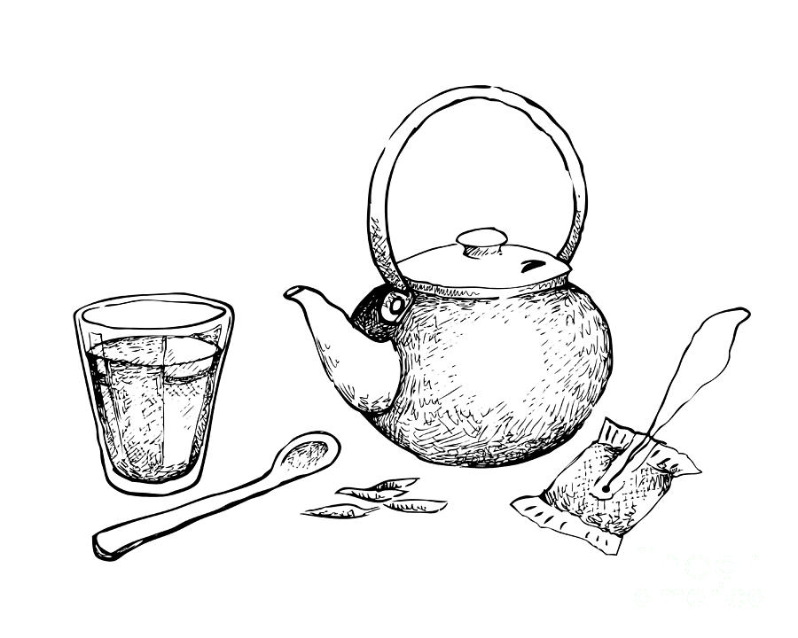 Hand Drawn Of Glass Of Tea With Pot And Tea Bag Drawing By Iam Nee Polish your personal project or design with these tea bag transparent png images, make it even more personalized and more attractive. hand drawn of glass of tea with pot and tea bag by iam nee