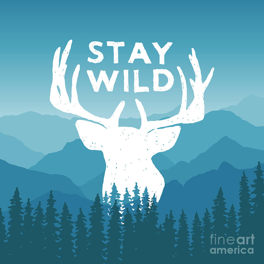 Symbol Digital Art - Hand Drawn Wilderness Typography Poster by Igorrita Symbol Digital Art - Hand Drawn Wilderness Typography Poster by Igorrita