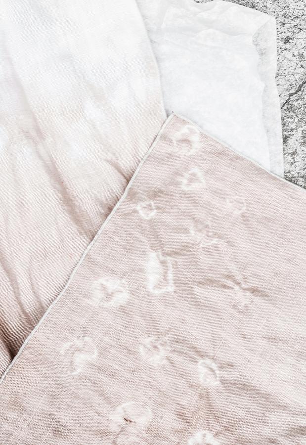 Hand-dyed Pink Fabric With Delicate Pattern Photograph by Agata Dimmich