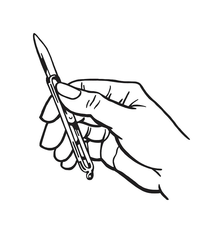 Hand Holding Old X-acto Knife Drawing by CSA Images - Pixels Merch
