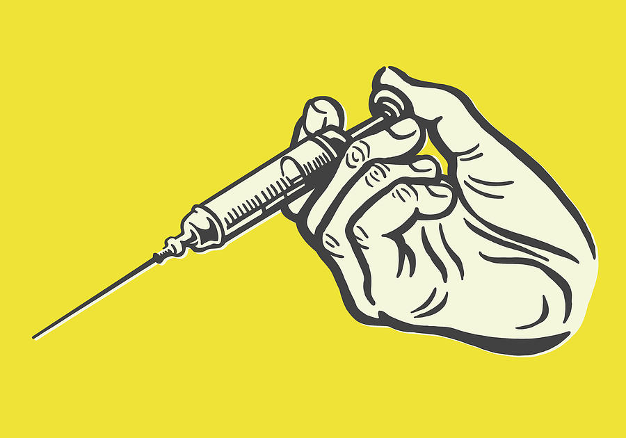 Hand Holding Syringe Drawing by CSA Images | Fine Art America