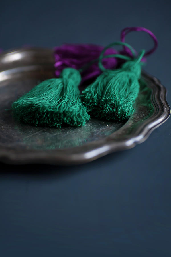 Hand-made Green Tassels Photograph by Alicja Koll