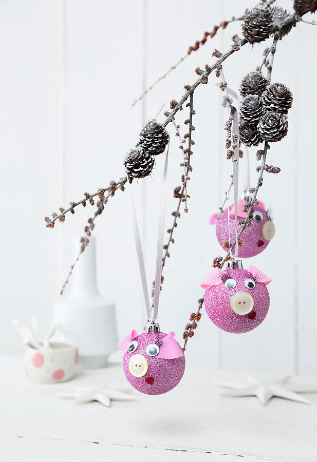 Hand-made Piggy Baubles Photograph by Thordis Rggeberg