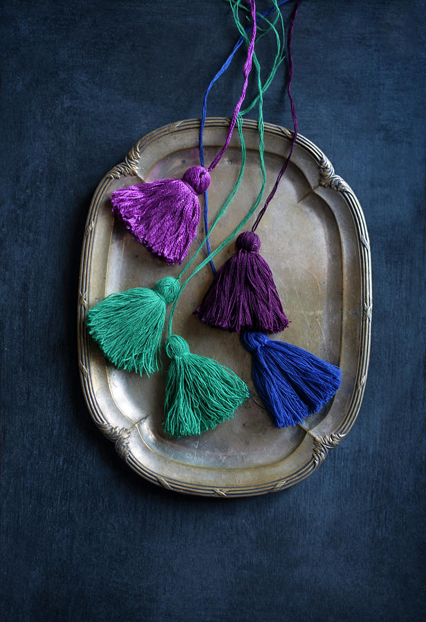 Hand-made Tassels In Various Colours Photograph by Alicja Koll