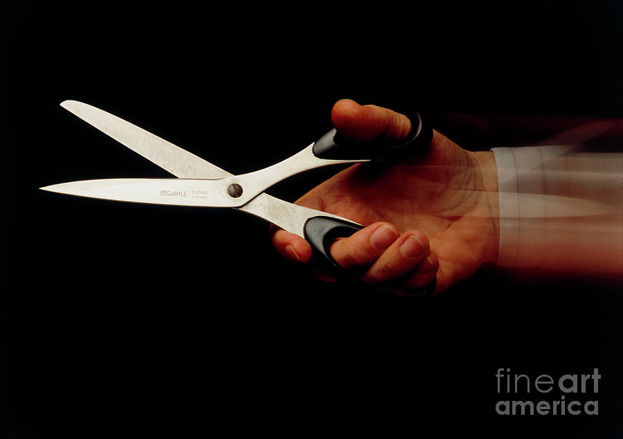 Hand Movements Using A Pair Of Scissors Photograph by Mehau Kulyk & Victor De Schwanberg/science Photo Library