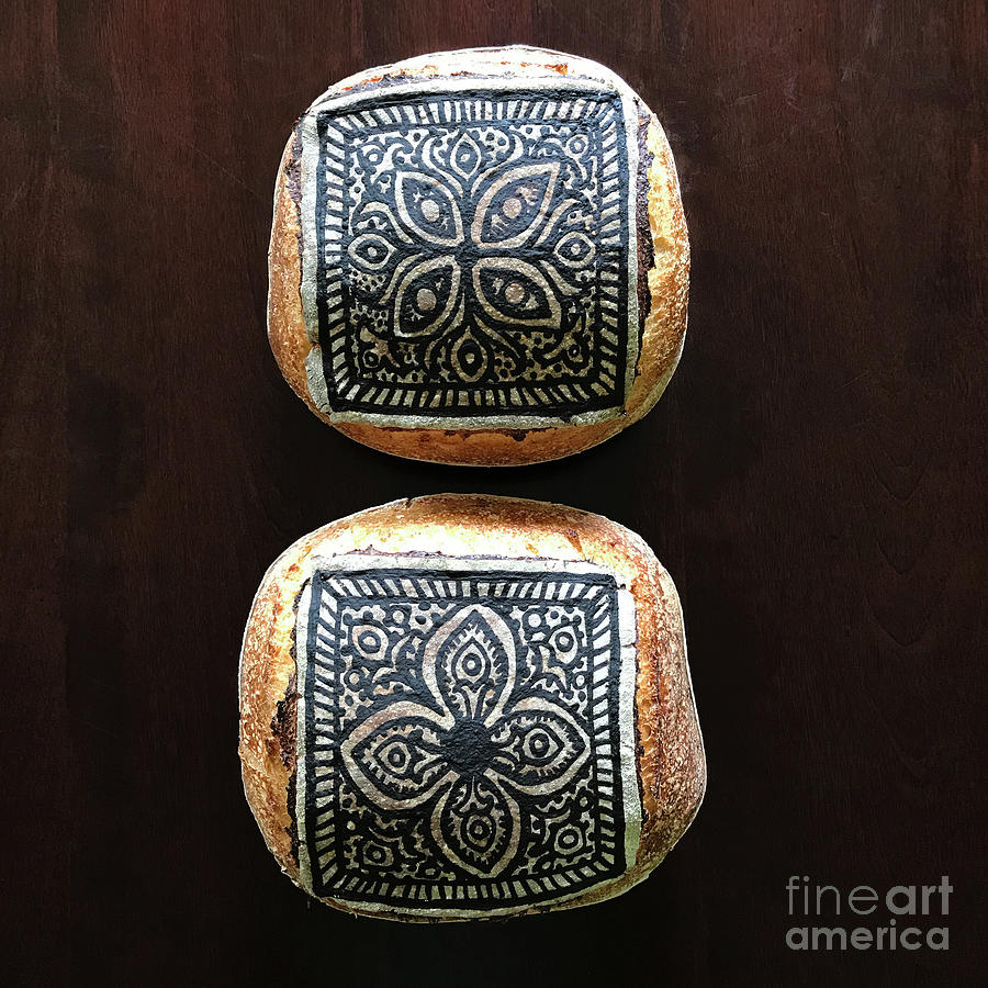 Hand Painted Sourdough Squares. Design, Score And Shape. 4 Photograph by Amy E Fraser