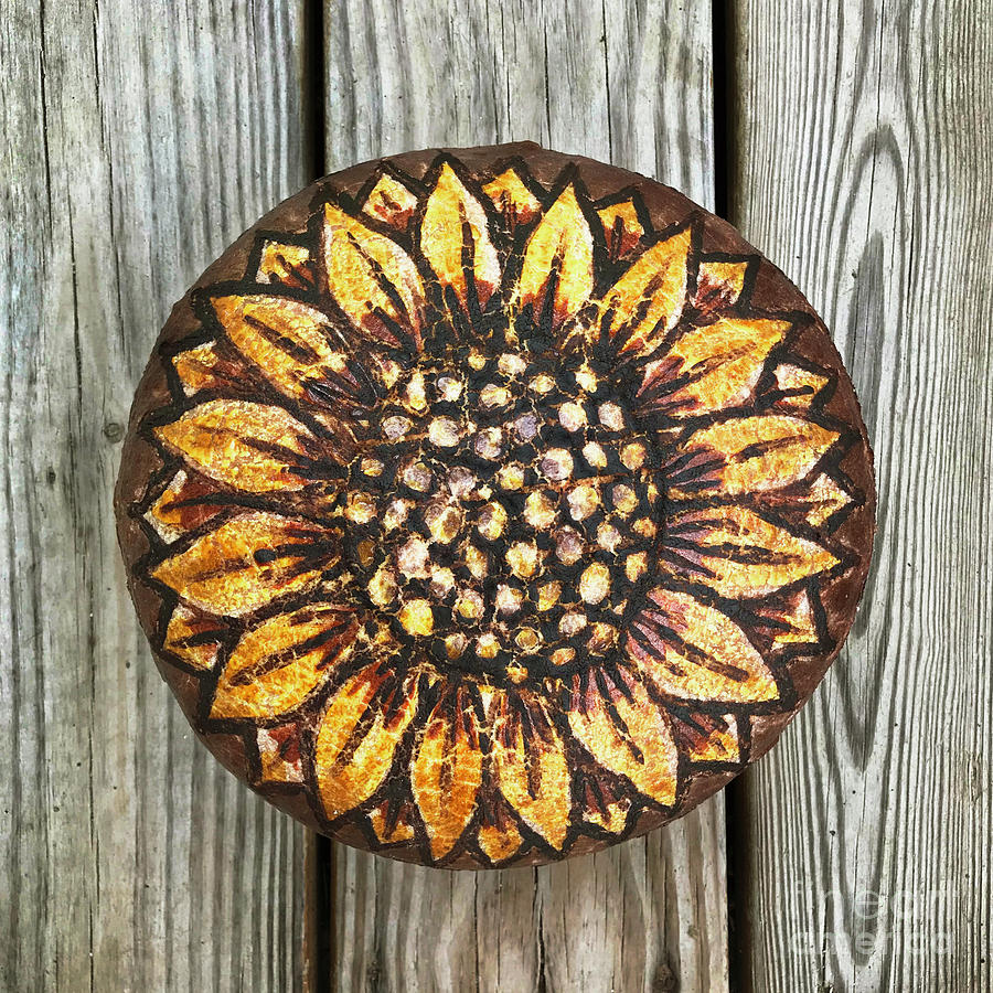 Hand Painted Sunflower Sourdough 2 Photograph by Amy E Fraser
