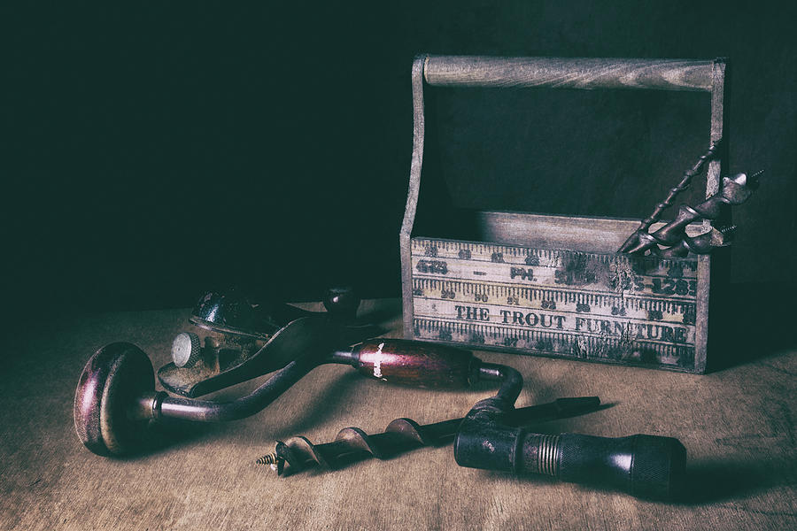 Vintage Photograph - Hand Tools - Brace and Bits by Tom Mc Nemar