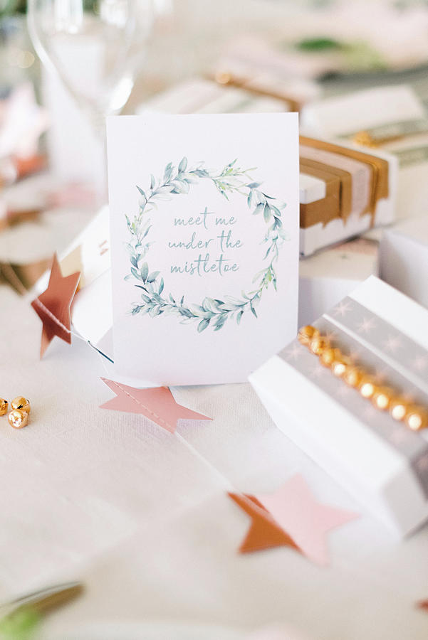 Hand-written Greetings Card With Heart Amongst Gifts Photograph by Katja Heil