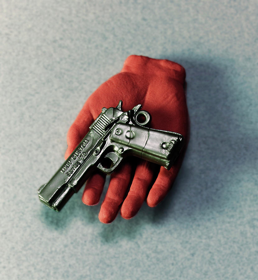 Vintage Drawing - Handgun in Hand by CSA Images