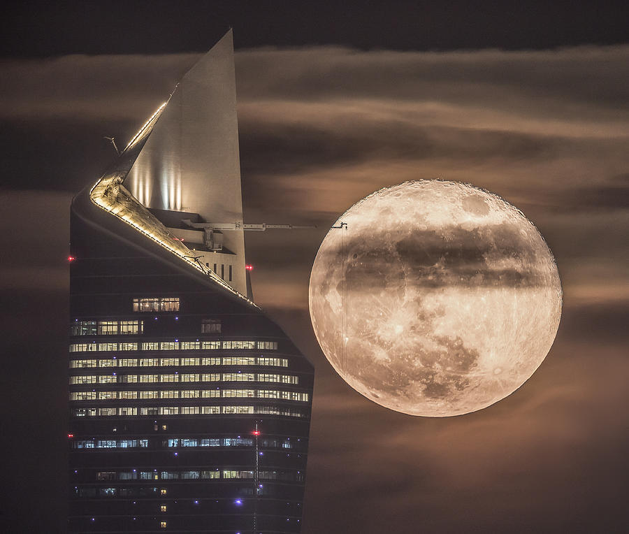Architecture Photograph - Handling The Supermoon by Faisal Alnomas