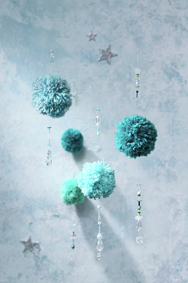 Handmade Christmas Decorations With Pompoms Photograph by Thordis Rggeberg