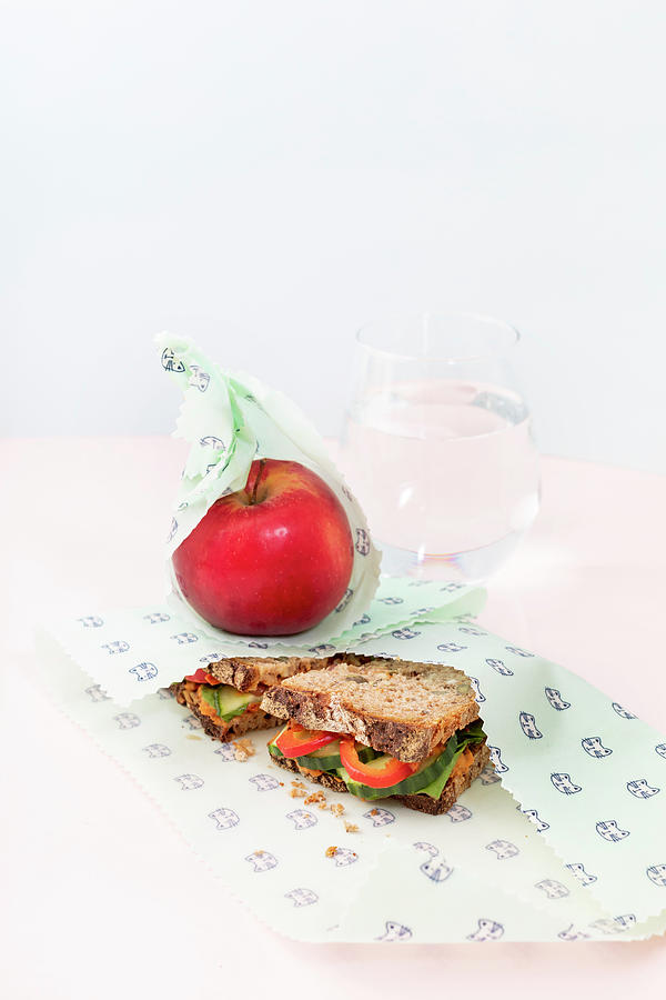 Handmade Waxed Wraps: Sustainable Wrapping For Fruit And Sandwich Photograph by Sabine Lscher