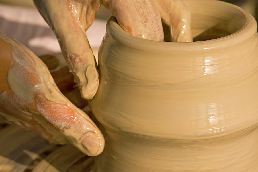 Hands Molding Ceramic Vase Digital Art by Claudia Uripos