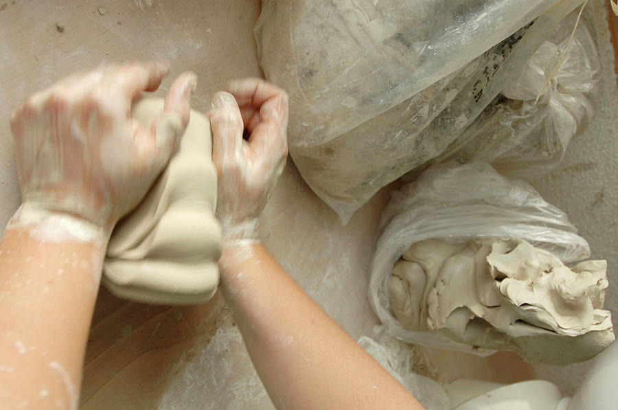 Hands Molding Clay Digital Art by Claudia Uripos