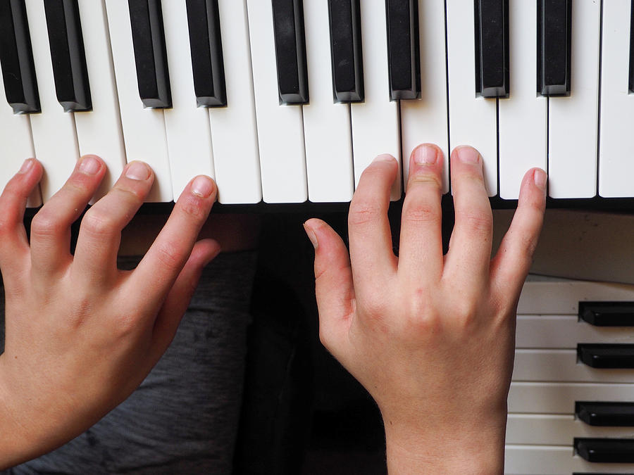 Musician Photograph - Hands on Keyboard by C Winslow Shafer