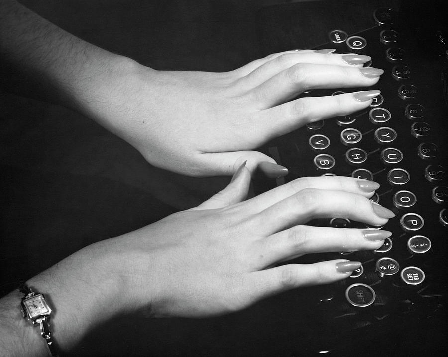 Hands Typing Photograph by George Marks