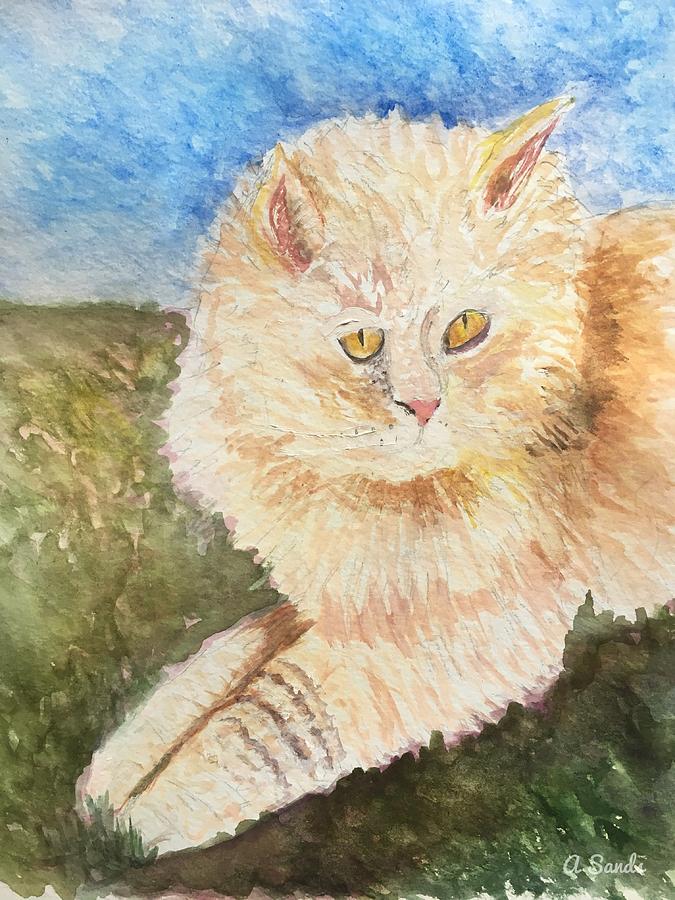 Handsome Kitty Painting by Anne Sands