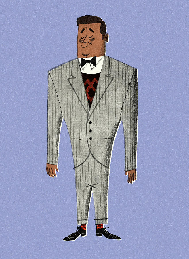 Vintage Drawing - Handsome Man Wearing a Suit by CSA Images