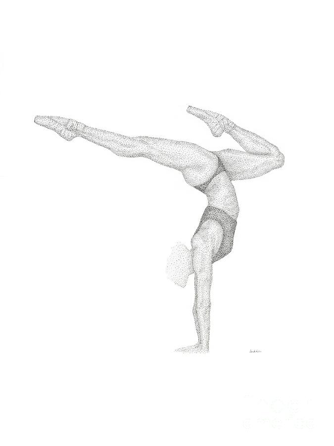 Handstand Drawing by Sarah Kuhn