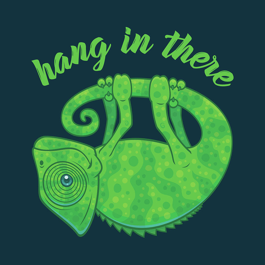 Hang In There Magical Chameleon Digital Art