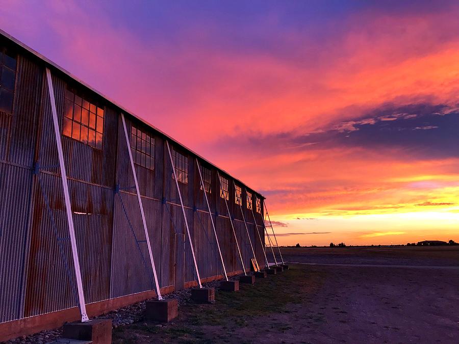 Sunset Photograph - Hangar Sunset by Glen McGraw