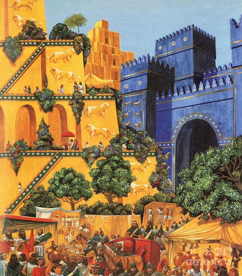 Hanging Gardens Of Babylon Painting by Richard Hook