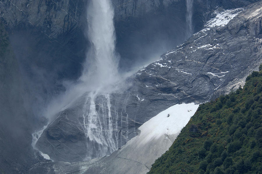 Hanging Glacier In The Patagonia Digital Art by Heeb Photos