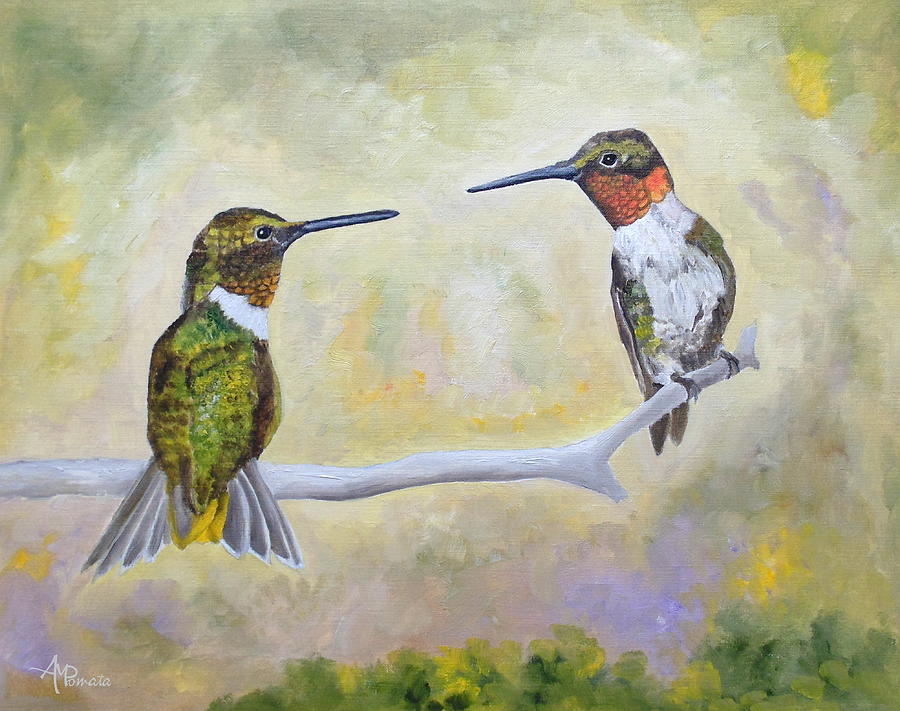 Hanging Out Together Painting by Angeles M Pomata