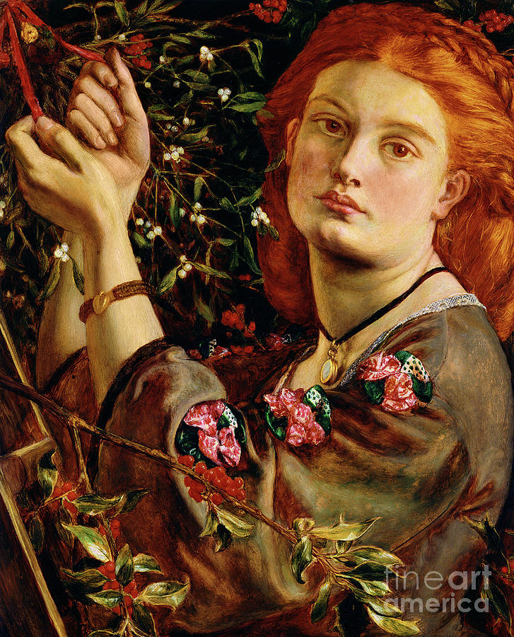 Hanging the Mistletoe, 1860 Painting by Dante Gabriel Charles Rossetti