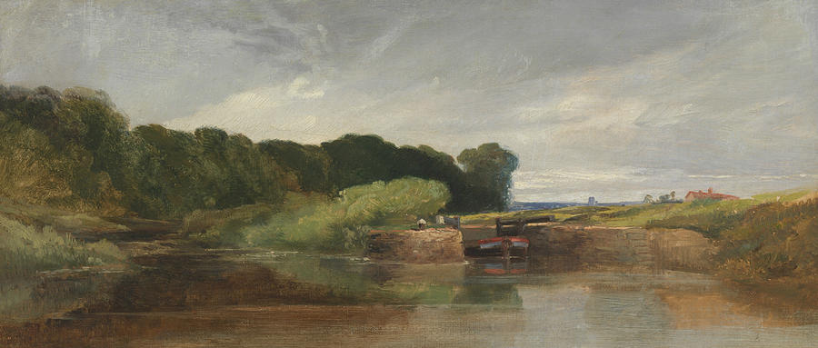 Hanham Lock on the Avon Painting by William James Muller