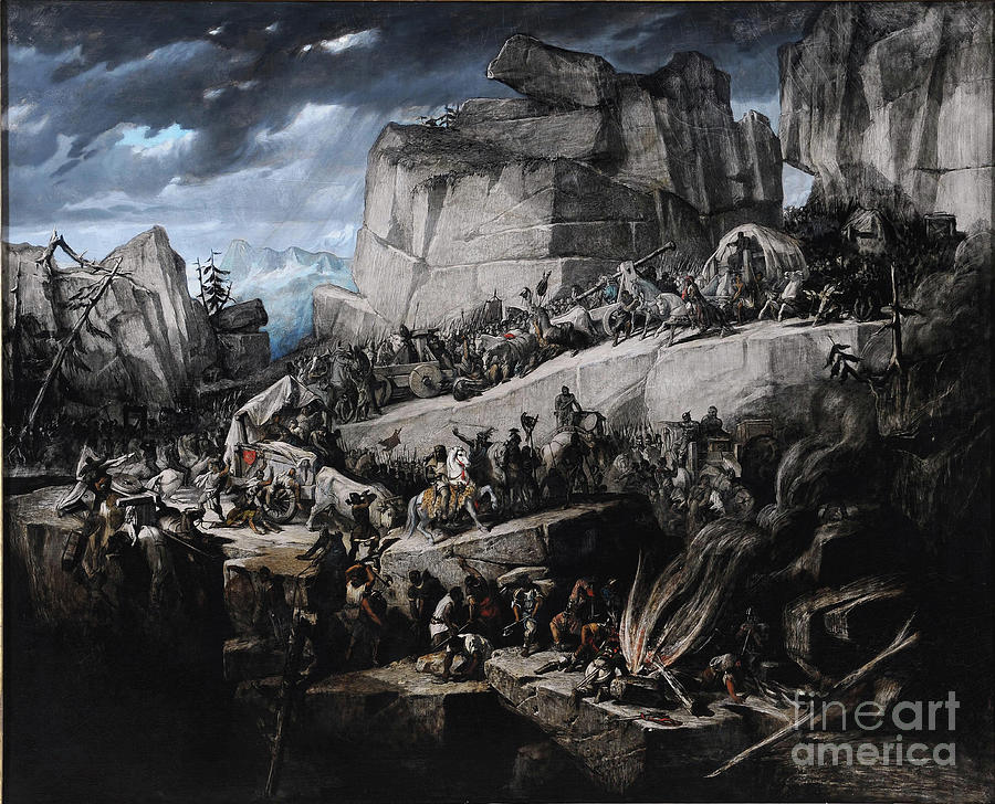 Hannibal Crosses The Alps. Artist Drawing by Heritage Images