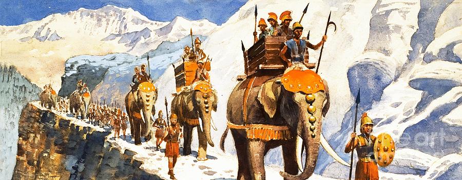 Hannibal In The Alps Painting by Rb Davis