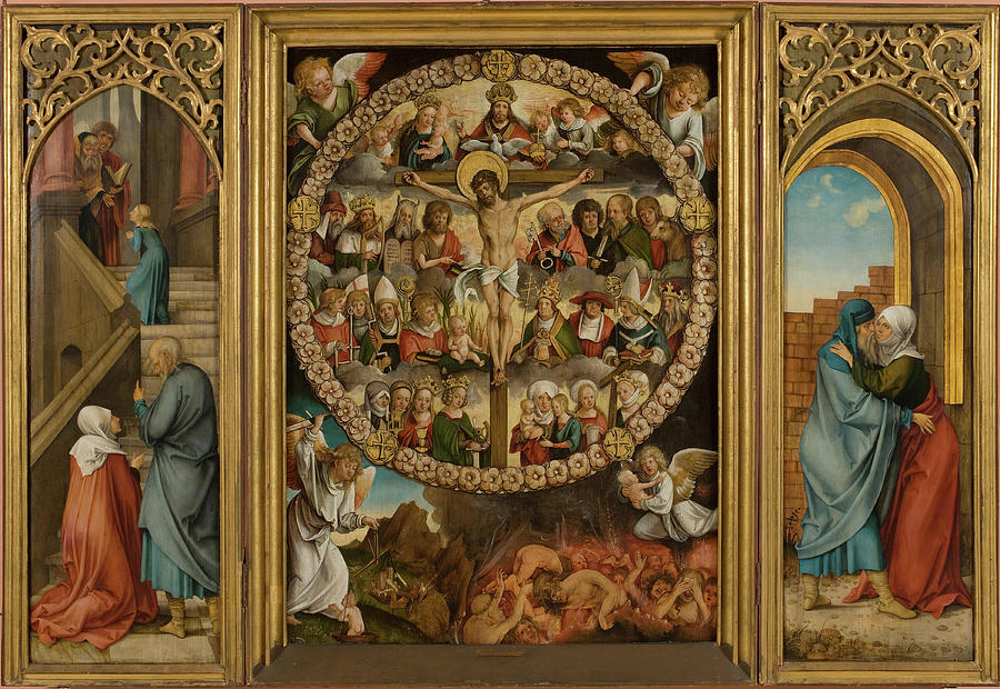 Hans Suess Kulmbach -Kulmbach -?-, ca. 1485 -Nuremberg, 1522-. Triptych of the Rosary -ca. 1510-.... Painting by Hans Suess von Kulmbach -c 1480-1522-