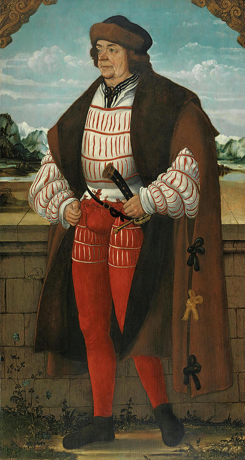 Hans Wertinger -Landshut, ca. 1465/70 -1533-. The Court Jester known as Knight Christoph -1515-... Painting by Hans Wertinger -c 1470-1533-