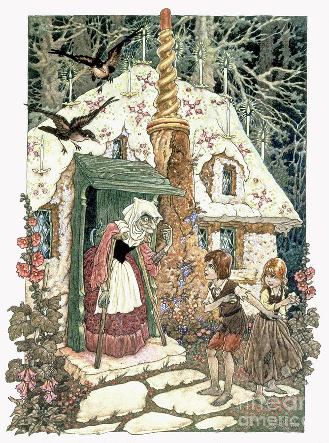 Hansel And Grethel From Grimms Fairy Drawing by Heritage Images