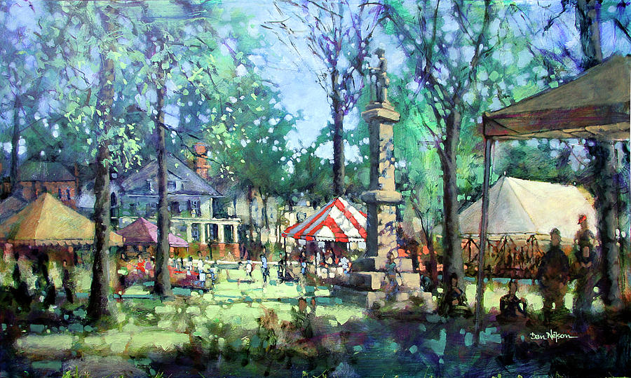 Happening on the Commons, Tarrboro Painting by Dan Nelson