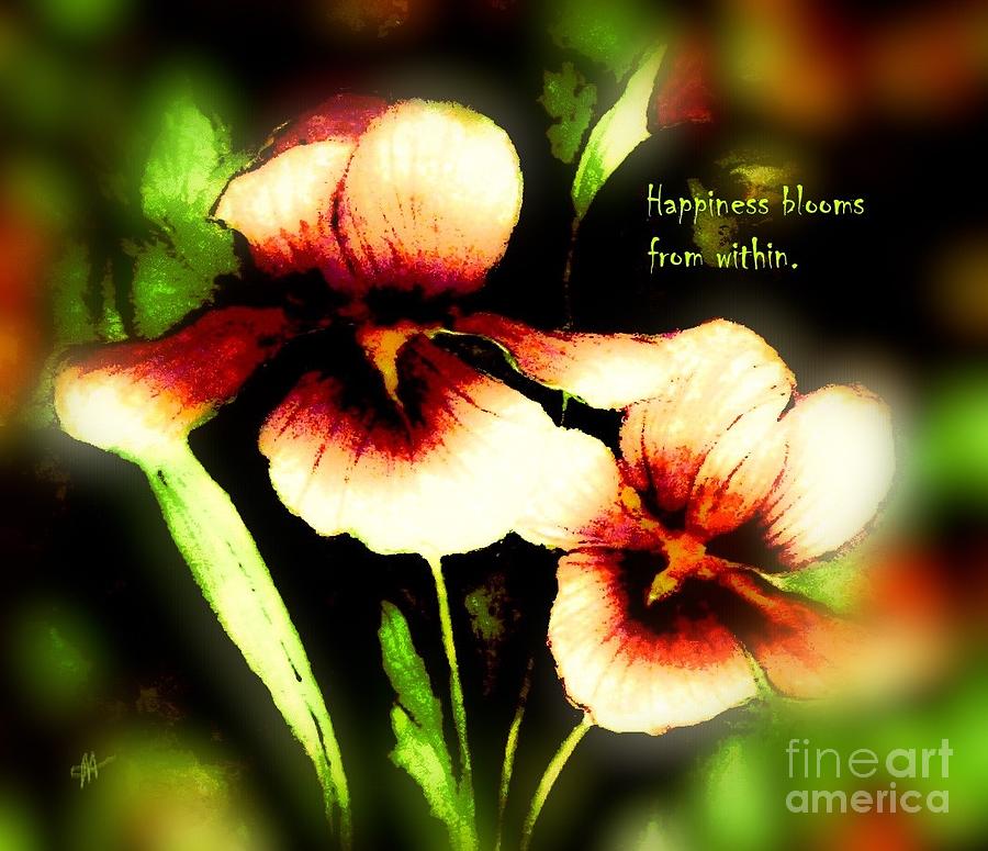 Happiness Blooms From Within Painting by Hazel Holland