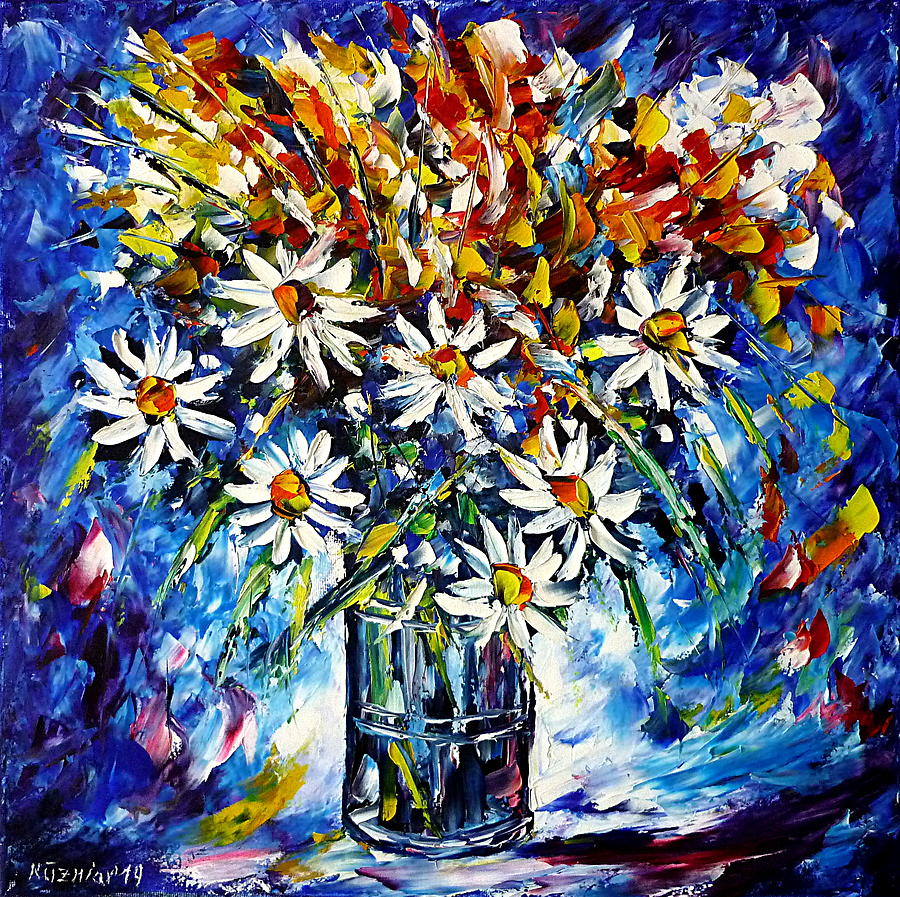 Happiness Flowers Painting by Mirek Kuzniar